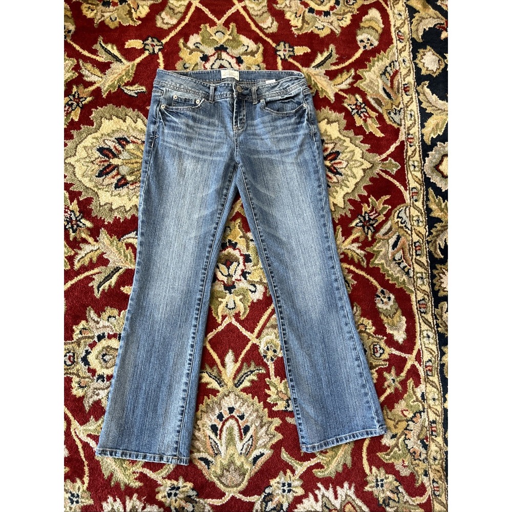 Vintage Aeropostale Chelsea Bootcut 9/10 Short Low Rise Denim Blue Jeans Flare